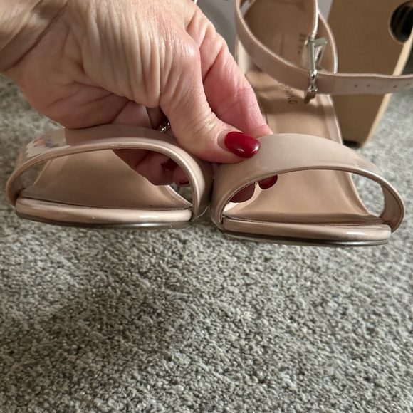 Call it spring Arther patent shiny sandals tan bone 4” block heel size 8 w/ box - Picture 12 of 15